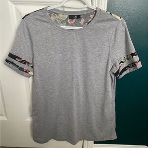Ladies Ampersand Ave Stretch Cotton T Shirt Grey Size L